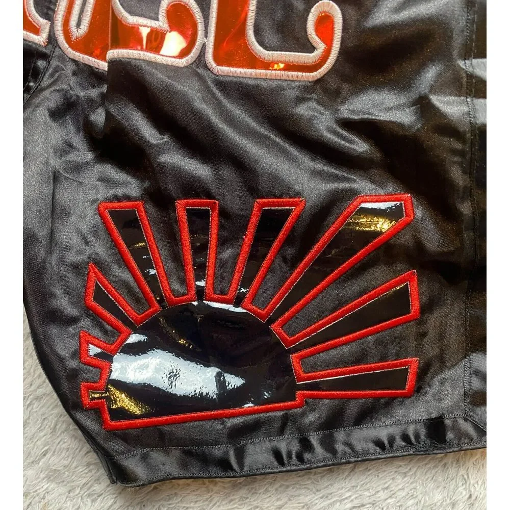 Club Space Shorts Adult 25x7 Black Miami Muay Thai Trunks Boxing Mens‎ NWT